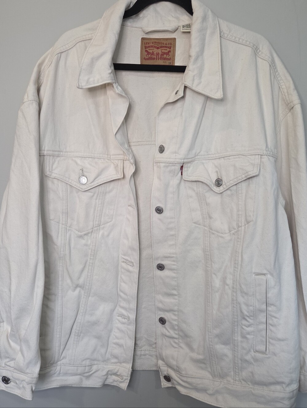 Levi Strauss & Co Off White Jean Denim Jacket Women's Size 1X